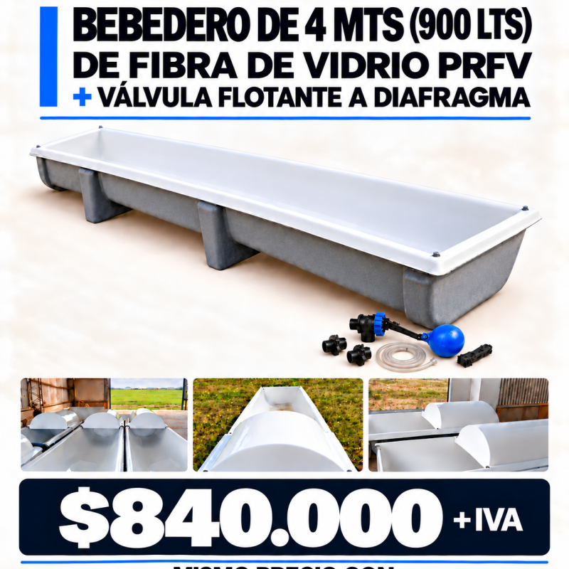 BEBEDERO DE FIBRA + VALVULA ALTA PRESION
